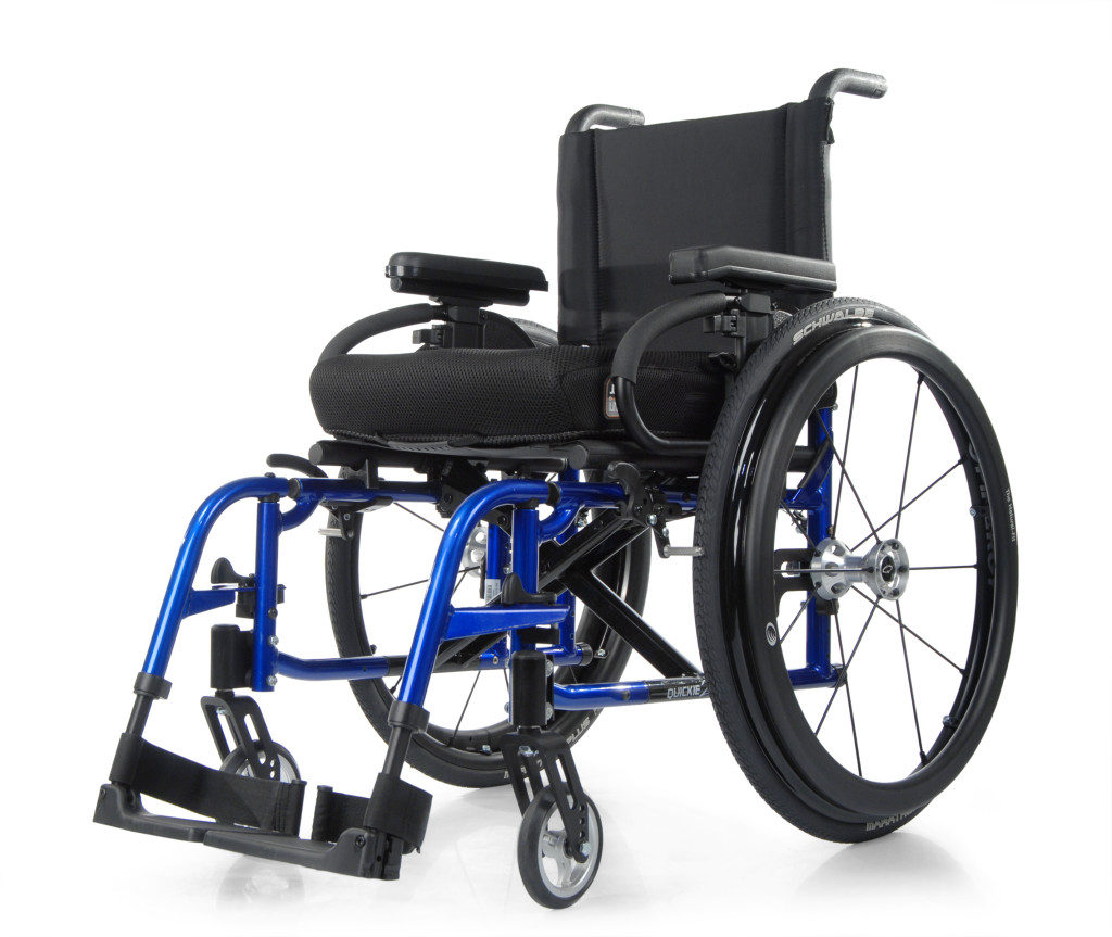 Image of a Quickie 2 wheelchair in blue