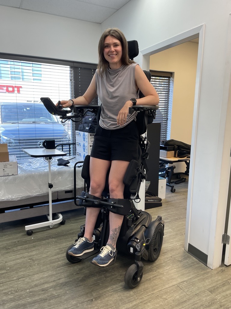 Sarah Boon during a power wheelchair training session.