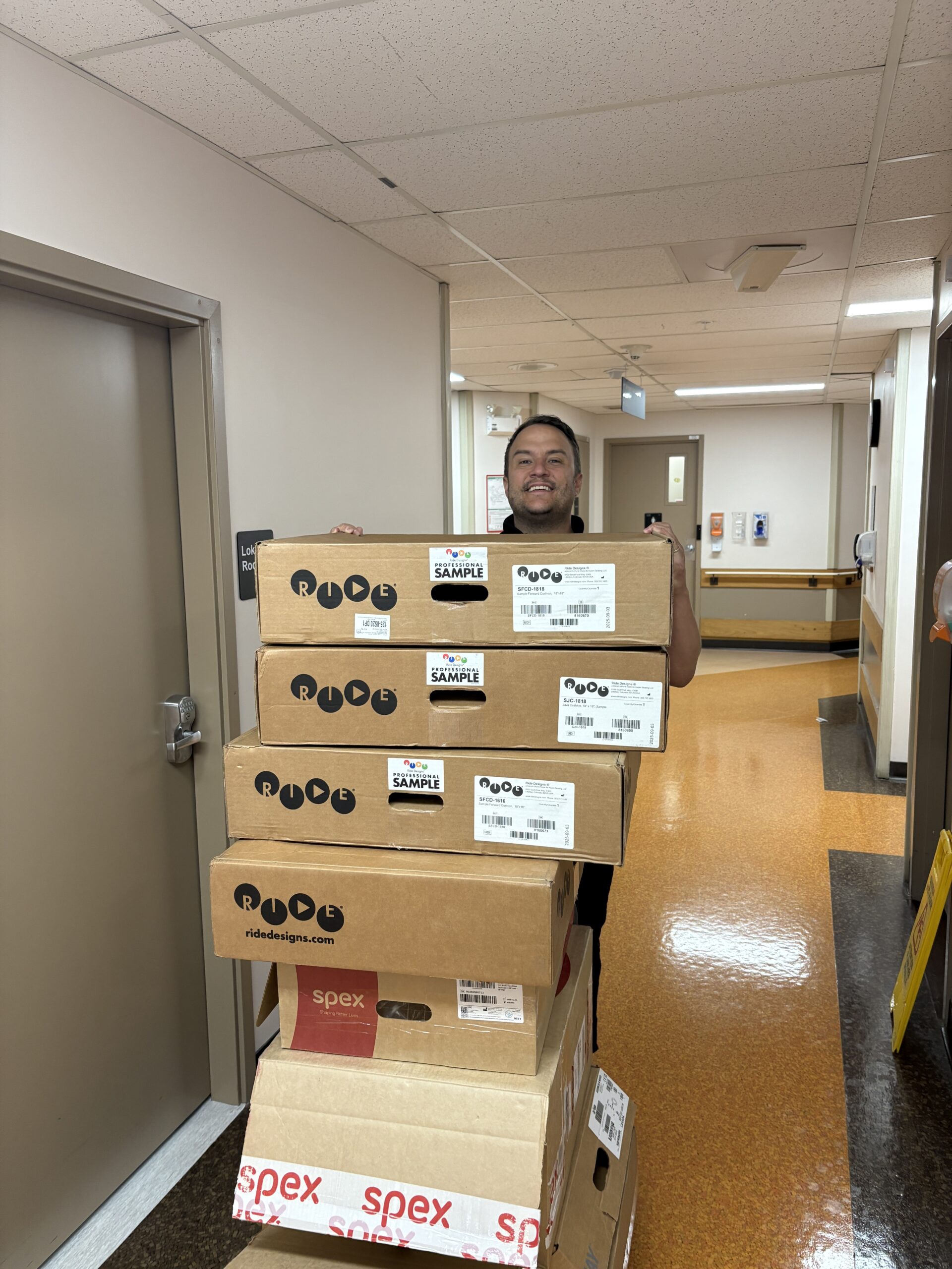 Paul Jarvie making a wheelchair cushion delivery in Vancouver